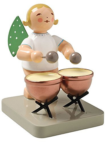 Wendt & Kuhn Dekofigur Grunhainichen Angel Kettle Drums Handbemalt