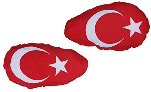 ootb 2er Set Türkei Außenspiegelfahne Autoflagge Fahne Flagge Außenspiegelflagge