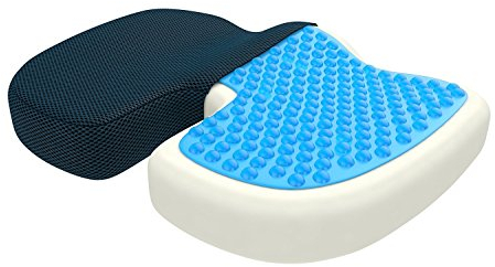 Gel Seat Cushions for Pressure Relief – Non-Slip Memory Foam Coccyx Cushion for Tailbone Pain Relief, Orthopaedic Seat Cushion for Office Chair & Car, Back Support Cushion for Sitting Comfort