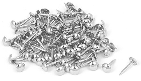 sourcing map Hogar Mueble 6mm x 14mm Tapicería Pulgar Tachuela Clavo Empuje Pasador Plata Tono 100 Piezas