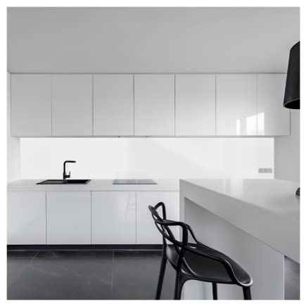 KeraBad Küchenrückwand aus Aluverbund, Spritzschutz Küche, 3mm dick, Weiß, 60x180cm