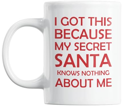 I got This - Secret Santa Mug for Men and Women – Funny Secret Santa Gift idea for Work – Office Colleagues & Coworkers – Sarcastic Xmas Coffee Mug – Rude Gift for her & him Coffee Cup