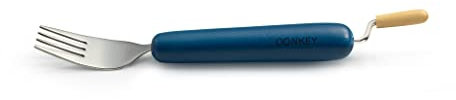 Donkey Products Rolognese 900414 - Tenedor para espaguetis (madera, acero inoxidable, 19 x 2 cm), color azul