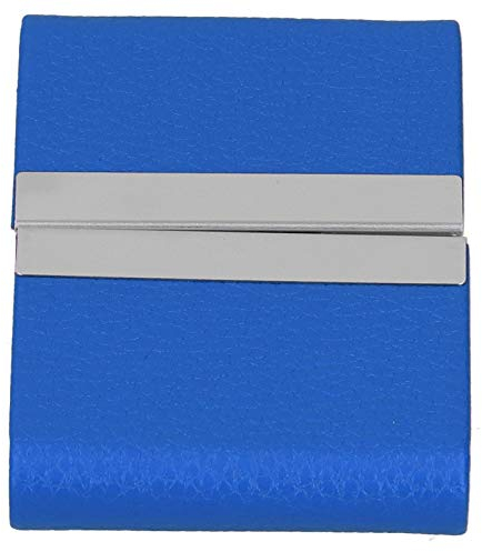 OKAT Visitenkartenetui, Visitenkartenetui aus hochwertigem Aluminium und PU-Leder Ausgezeichnete Qualität und Haltbarkeit für Meetings auf Reisen(Blau, 400#)