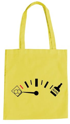 Gin Tankanzeige Baumwolltasche - Tonic Schnapps Long Drink Cocktail Gelb