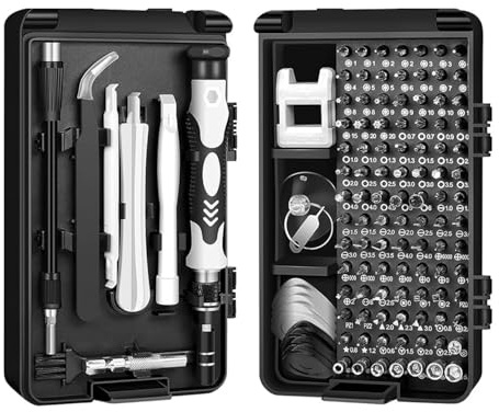 QWORK® 115 in 1 Präzisions-Schraubendreher Set Feinmechaniker Reparatur Werkzeug Set für Smartphone, Tablet, Konsole, Laptop, Uhren, Kamera, Brillen, Elektronische DIY-Modelle