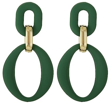 SIXDUTON Neon Ohrringe Damen Statement Ohrringe Bunt Ovale Creolen | Groß Acryl Ohrringe 80er Jahre Modisch 90er Ohrringe Modeschmuck Geschenk für Party Kostümzubehör Karneval Mottoparty