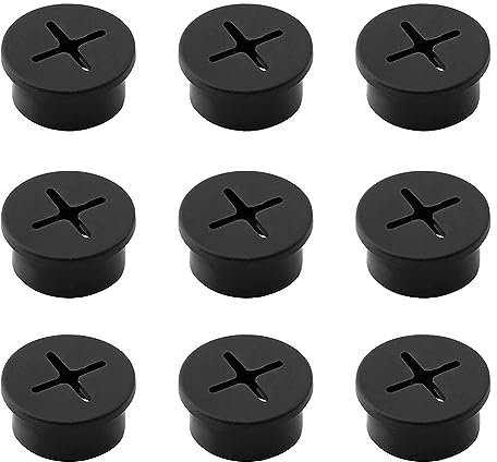 JIHUOO 10 Pcs 25 mm Round Wire Grommet Flexible Cable Cord Grommet Wall Cable Wire Hole Cover Plug Desk Cord Organizer Grommet Black