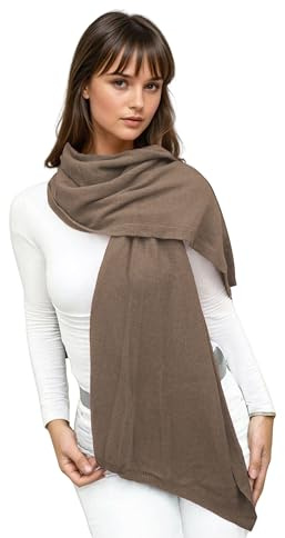 creazioni unique Sciarpa Misto Cashmere Donna Invernale Artigianale MADE IN ITALY - Scialle Coprispalle Donna Elegante in Cachemire, Lana e Viscosa (Cammello)