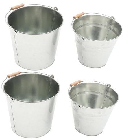 Garneck 2stücke Ascheeimer Für Draußen Und Drinnen Kohleeimer Für Grill Kamin Und Feuerstelle Eimer Holzofen Küche Langlebiges Eisenmaterial