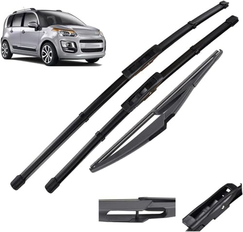 VUXLZDOM Auto Scheibenwischer für-Citroen C3 Picasso 2011-2016,24+16+11, Regen Schnee Und Schmutz Effektiv Abkratzen Zerlegbar Scheibenwischerblätter