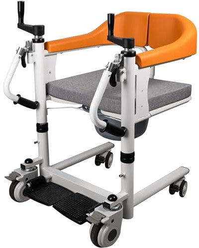 Patientenlift-Transfermaschine, Lift-Transferstuhl mit um 180° geteiltem Sitz und Bettpfanne, Home-Lift-Rollstuhl, multifunktionaler Duschstuhl, manueller Toilettenrollstuhl, for ältere Menschen und P