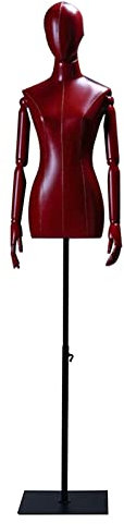 CRBUDY Schaufensterpuppe, Schneiderpuppe, weibliche Schneiderpuppe aus Leder mit flexiblem Arm, wasserdichte Halbkörperbüste, Verstellbarer Stativständer, mittelgroße Schaufensterpuppe fü
