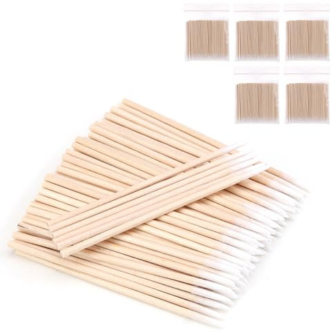 Set di 500 bastoncini di cotone ecologici, in cotone, usa e getta, per tatuaggi, trucchi, ciglia e manicure, igienici e portatili