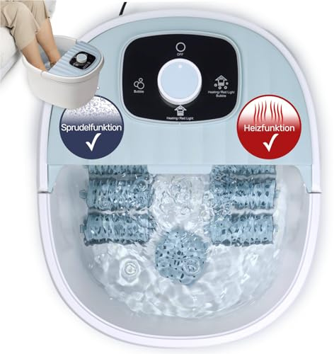 Gravidus Fußbad-Massagegerät mit Heizfunktion, Bubble-Massage, Massagepunkten & Rollen, für wohltuende Entspannung und bessere Durchblutung - ca. 6 Liter Kapazität
