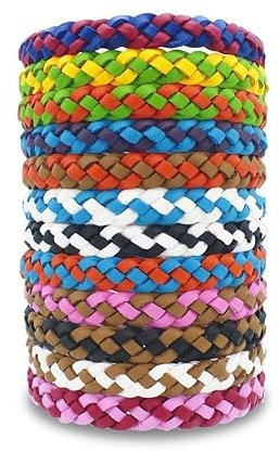 12 Pack Mosquito Repellent Bracelet - Non-Toxic Insect Repellent Bands, Adjustable Leather Band, Deet-Free Natural Insect Mosquito Bands for Adults & Kids, 300 Hour Insect Repellent Protection