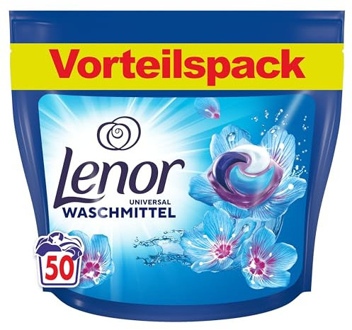 Lenor Waschmittel Pods, 50 Waschladungen, Aprilfrisch, Vollwaschmittel, Langanhaltende Frische & Geruchsentfernung Bei Kaltwäsche