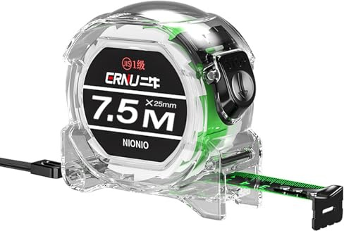 Nexhyp 7.5M/24.6ft Tape Measure - Width 25mm Fluorescent Transparent Steel Precision Measuring Tape, Stainless Steel Retractable Double Sided Graduated, Easy To Read Self-Lock Measuring for Craftsmen