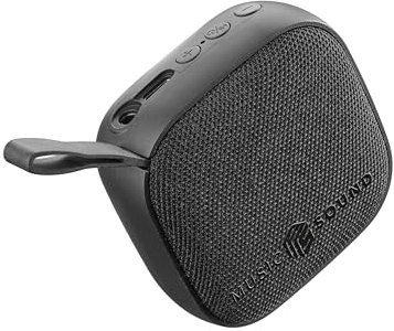 Music Sound - MINI - Speaker Bluetooth - Potenza 3 WATT - Play Time 4 ore - Compatto e portatile - Finiture in tessuto morbido e colorato - Nero