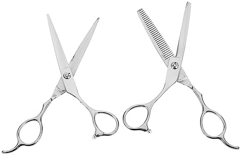 PACKOVE 2pièces Ciseaux Coiffure Gauchers Acier Inoxydable Résistant Comprenant Ciseaux Plats Dents Poignée Ergonomique Légère Pour Salons Professionnels Et Usage Personnel