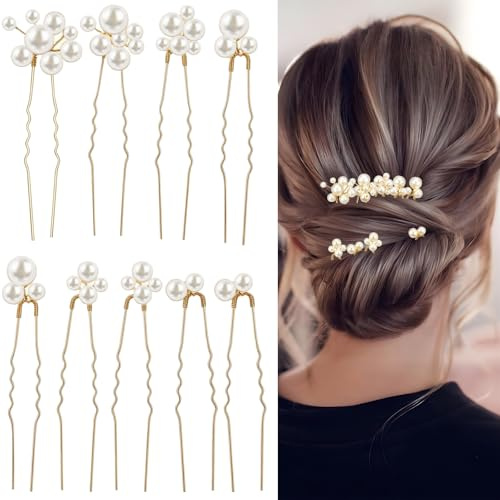 Forcine per capelli da sposa con 9 perle, accessori da sposa raffinati, bellissime decorazioni con forcine per capelli con perle per donne, decorazioni per forcine da sposa adatte per spose