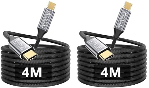 CAKOBLE 2Pack USB C Kabel 4m,100W USB C 3.1 10 Gbps Ladekabel, 4K@60Hz USBC kabel Lang Kompatibilität Thunderbolt 3 Kabel Für iPhone 16,MacBook iPad Pro,S24/S23,usb c datenkabel 4m