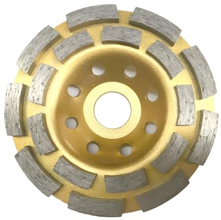 115mm / 4.5 Inch Concrete Diamond Grinding Wheel, Double Row Abrasive Cup Wheel Segment Grinder, Turbo Row for Grinding/Polishing/Cleaning Surface Grinding Granite, Concrete,Stone,Cement,Marble,Rock