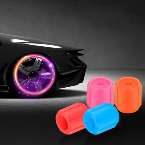 Reifenventil, leuchtet im Dunkeln, wasserdicht, staubdicht, für Autos und Fahrräder, Blau, 4 Stück
