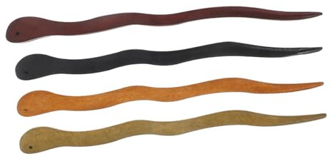 Healvian Juego de 4 Palillos de Madera Pelo, Accesorios Elegantes y Convenientes para Peinados DIY en Cumpleaños y Citas, Estilo Oriental para Mujeres