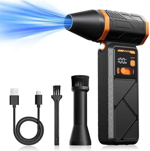 Compressed Air Duster-130000RPM Super Power Cordless Air Duster, Adjustable Mini Blower with Fast Charging Dust Blower for Computer, Keyboard, House, Outdoor and Car