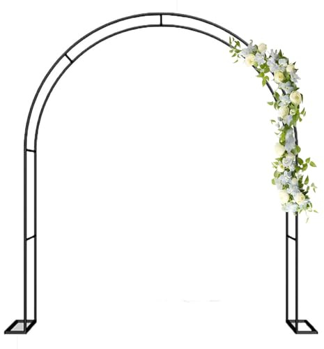 Arche de jardin en métal noir pour plantes grimpantes, treillis d'extérieur résistant aux intempéries, parfait pour jardin, terrasse, cour, mariages et décorations (l 120 x H 220 cm)