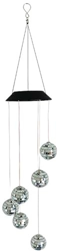 Carillones de viento solares, coloridos carillones de viento LED con bola de orbe, colgantes solares para exteriores, impermeables, resistentes a la intemperie, campanillas móviles para jardín
