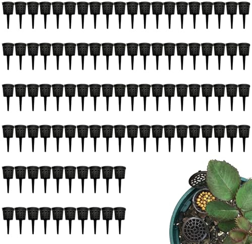 Panier d'engrais, 100 pièces panier d'engrais avec couvercle bonsaï à libération lente pour plantes en pot pointes de nourriture pour plantes réutilisables fournitures de jardin et outils bonsaï