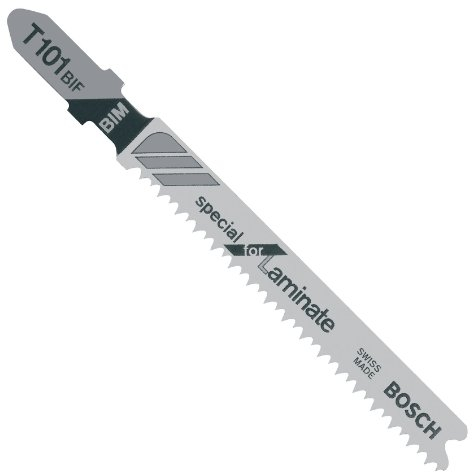 Bosch 5x PRO Laminate Clean T101BIF Jigsaw Blade (for Parquet, Solid Laminate Vinyl, PVC, Length 83 mm, Professional Accessory Jigsaw)