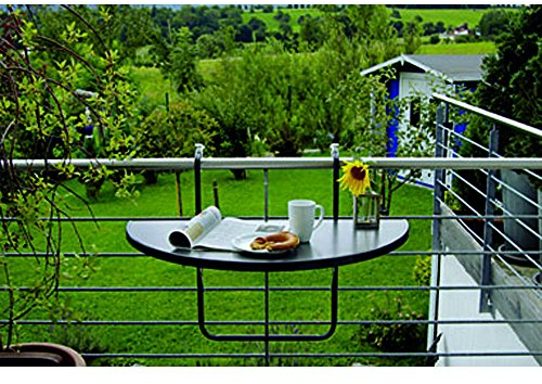 BEST 36501550 Balkon Hängetisch Butler halbrund 100 x 50 cm, anthrazit