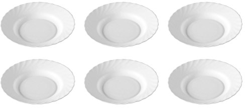 Luminarc Suppenteller Teller tief 'Trianon', Ø 22,5cm, Opalglas, weiß (6 Stück)