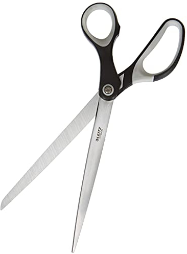 Leitz Titan Schere, Hochwertige Haushaltsschere mit ergonomischem Griff, Klingen aus rostfreiem Stahl, Für zu Hause, Büro und Schule, Länge 26 cm, Schwarz, 54186095