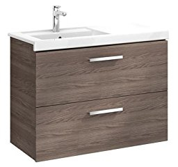 Roca - Unik Prisma 2 Cajones 900 Izq Gris Antracita Brillo (A855953153)