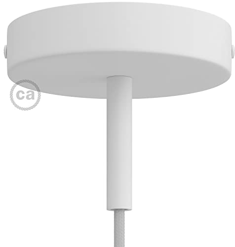 creative cables Kit Rosace cylindrique en métal avec Serre-câble de 7 cm - Blanc Mat
