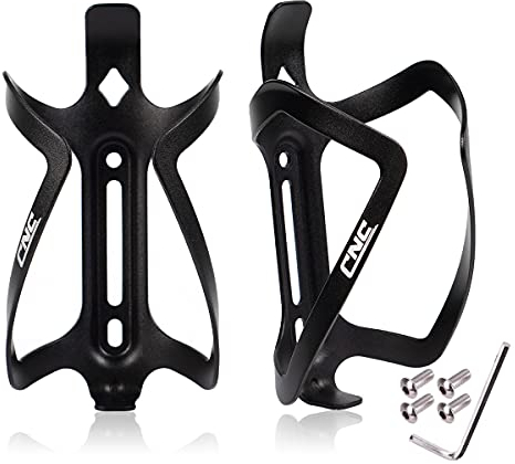 CNC Portabidón para Bicicleta, Portabidones para Bicicleta MTB，Aluminio Portabidón de Bicicleta，2 pcs, Negro