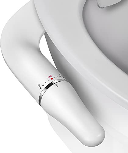 SAMODRA Ultra-Slim Bidet,Bidet Attachment for Toilet UK, Non-Electric Bidet Seat Attachment Dual Nozzle (Rear/Feminine Wash),with Hose and Brass Valve