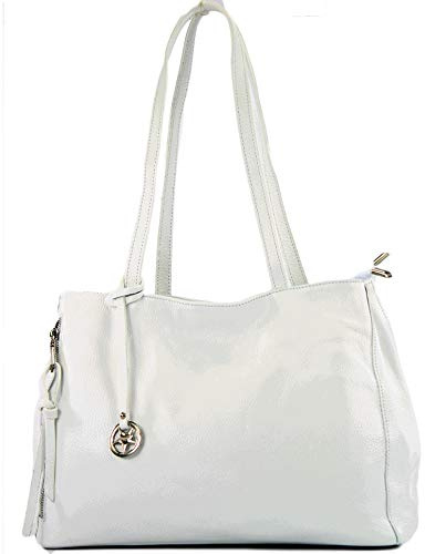 modamoda de T205 Damen Leder Schultertasche Shopper Henkeltasche, handmade in Italy