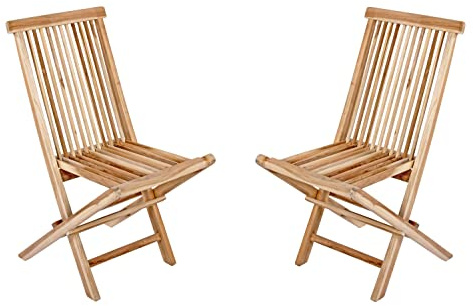 SAM 2er Set Balkonstuhl Menorca, Teakholz massiv, Klappstuhl | zusammenklappbarer Gartenstuhl, für Balkon, Garten & Terrasse