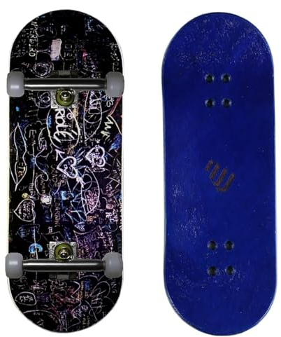 NOAHWOOD Pro Fingerboards Fingerboards (NW11s Kickflip Deck 97 mm x 34 mm, 5-lagige Farbe, Ahornholz, handgefertigt) + (Update 34 mm Noah II Trucks) + (NW III Logo handgefertigte Räder) (Graduate II)