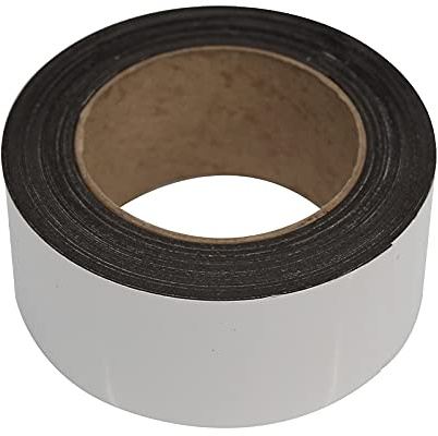 White Magnetic Racking Tape 10m x 50mm | Wipeable Label Strip, For Shelving, Warehouse & Inventory, Flexible, Cut-to-Size, Reusable