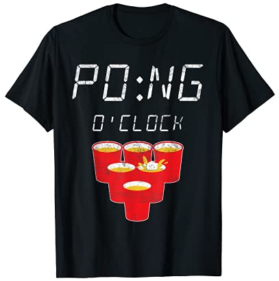 Pong O'Clock Beer Pong Lustig Bierpong Team Damen Herren T-Shirt