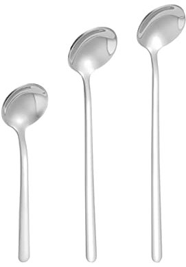 4 Piece Soup Spoon Set Spoon Set Stainless Steel Tablespoon Table Spoons Dishwasher Safe Spoons for Home Silver Round 13.2cm