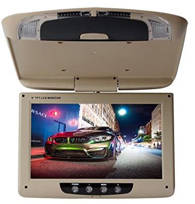 Lettore DVD portatile Monitor da tetto for auto da 11 pollici LCD Flip Down Screen Display multimediale for montaggio su tetto a soffitto for video multimediale per Auto ( Color : 11 inch Beige , Size