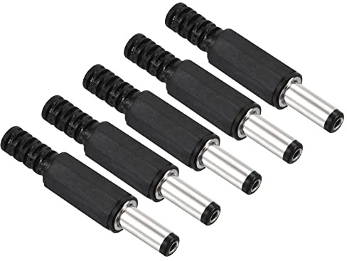 QUARKZMAN 5.5x2.1mm DC Maschio Connettore x 5pz DC Cilindrico Connettori Jack Senza Saldatura Adattatore Sostituzione per Elettronica
