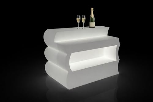 Kloris Bancone Bar Cassa Reception Desk illuminato mod. Clipper cm 145x88x110 h. Made in Italy.